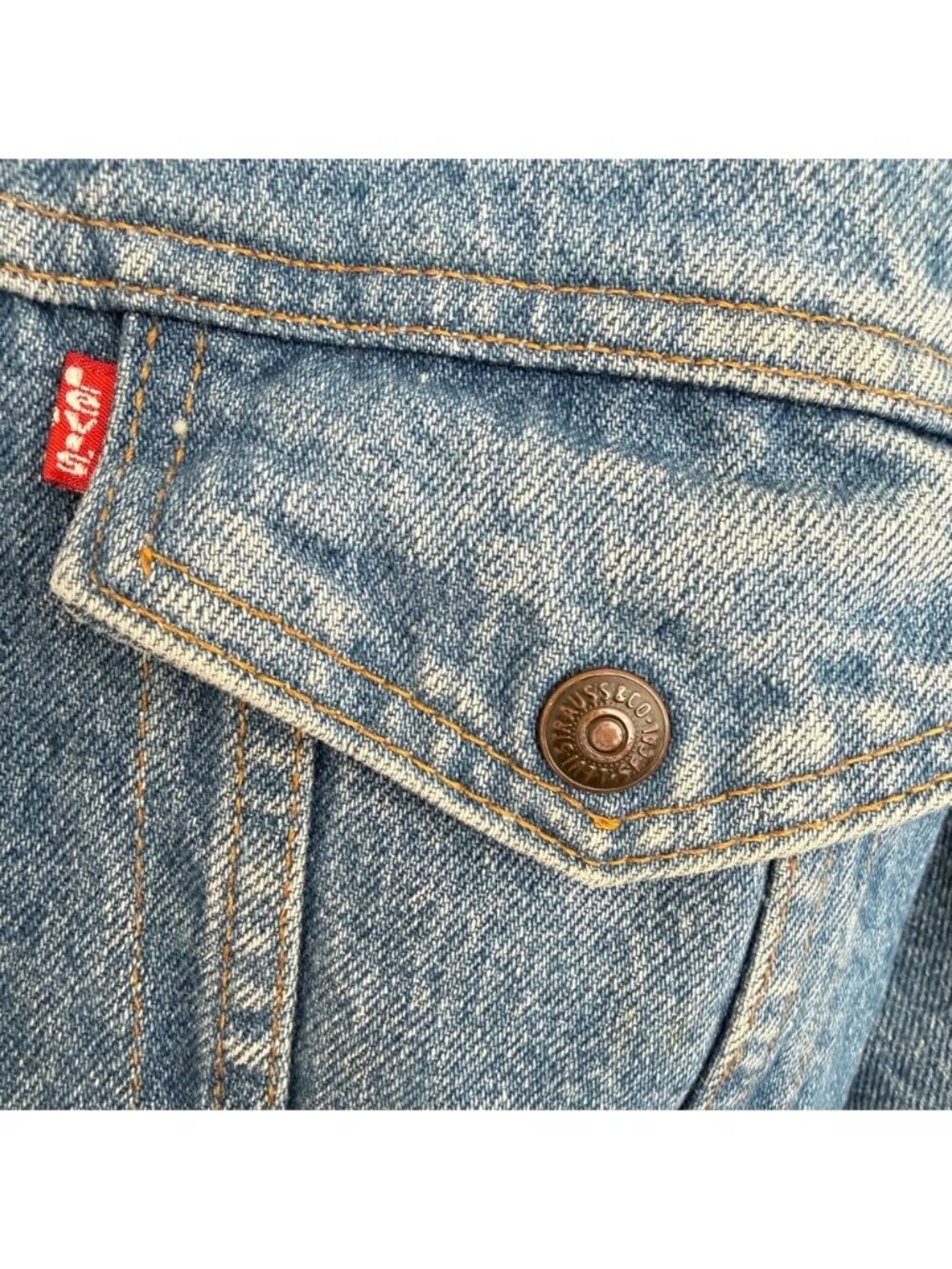 Levi's Sherpa Denim Jacket USA Made Vintage XS Trucker Lined Blue - Picture 10 of 16